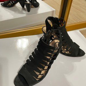 Vince Camuto Black Vintage Leather Heels